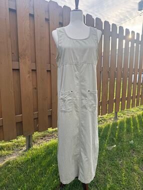 Original TY Wear Vintage 90's Khaki Long Dress Jumper Soft Cotton Size 10